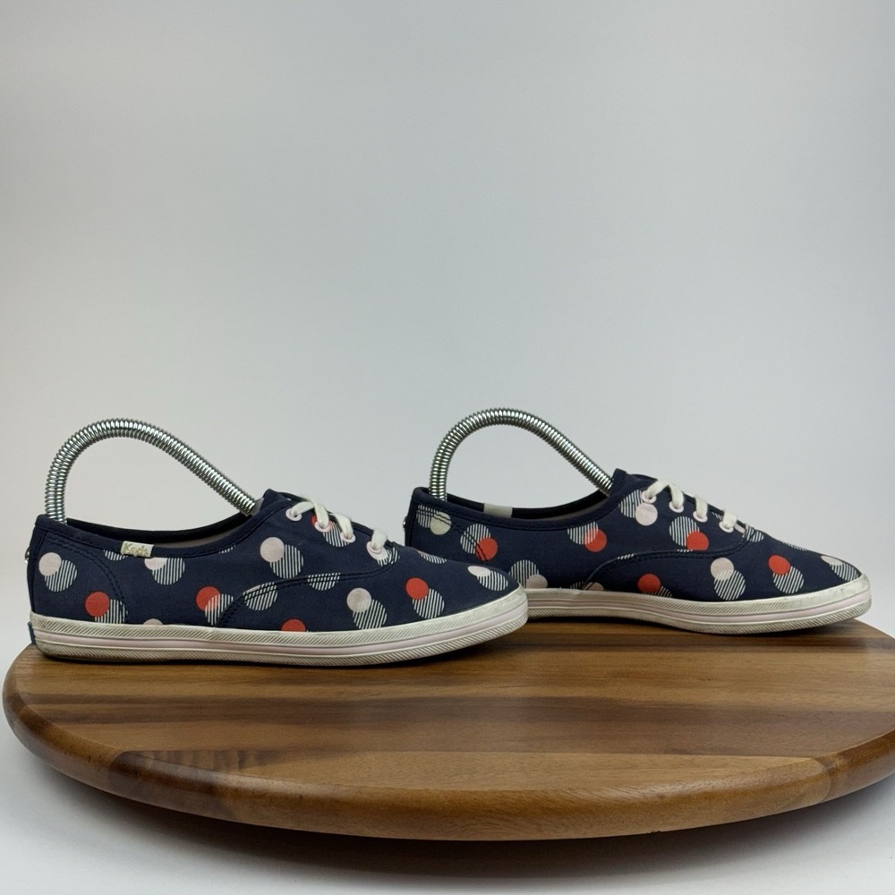 Womens Keds X Kate Spade New York Navy Blue Polka Dot Sneakers‎ Shoes Size 6.5 M